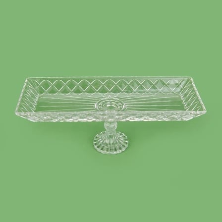 Alegre Glass Linka Sunumluk - Şeffaf - 39x15x14 cm
