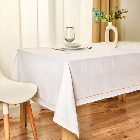 Evidea Soft Stripe Masa Örtüsü - Ekru - 150x220 cm