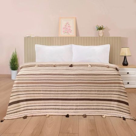 Evidea Soft Austin Tek Kişilik Yatak Örtüsü - Kahverengi - 195x225 cm