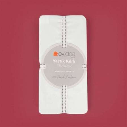 Evidea Soft Basic 2'li Yastık Kılıfı - Beyaz - 50x70 cm