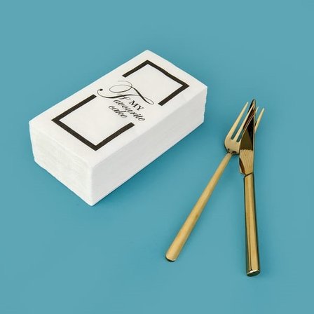 Evidea Kitchen 25'li My Favorite Cake Desen Peçete - Beyaz - 16x8 cm