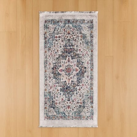 Evidea Soft Vintage Desenli Halı - Gri - 80x150 cm