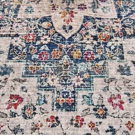 Evidea Soft Vintage Desenli Halı - Gri - 80x150 cm