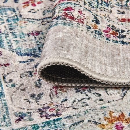 Evidea Soft Vintage Desenli Halı - Gri - 80x150 cm
