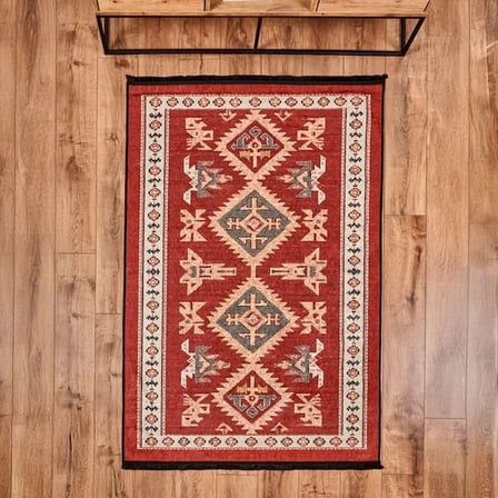 Evidea Soft Uşak Eşme Desenli Halı - Kırmızı - 120x180 cm