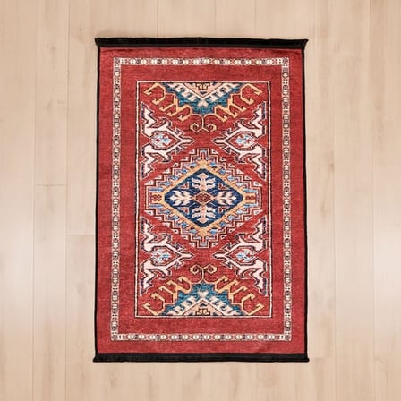 Evidea Soft Uşak Saray Desenli Halı - Kırmızı - 120x180 cm