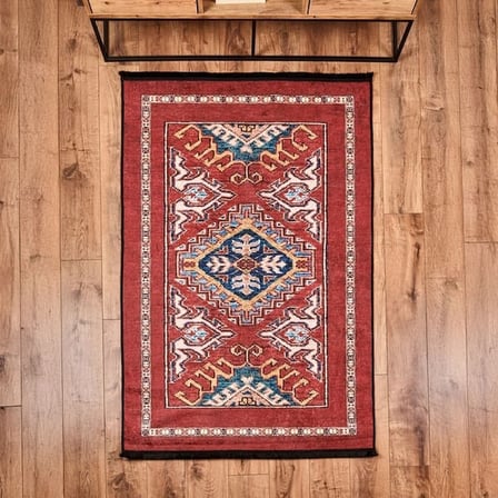 Evidea Soft Uşak Saray Desenli Halı - Kırmızı - 120x180 cm