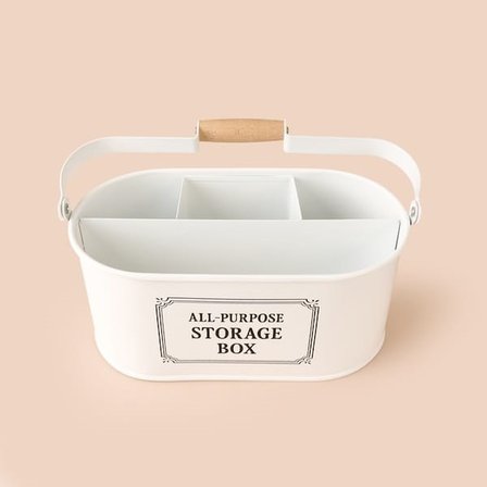 Evidea Bath Bölmeli Organizer Sepet - Beyaz - 4 lt