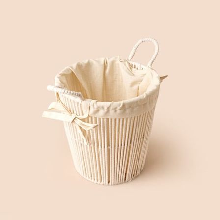 Simple Living Boho Style Çok Amaçlı Astarlı Hasır Sepet - Ekru - 9 lt
