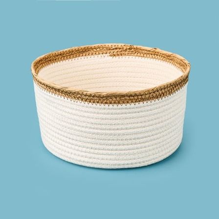 Simple Living Boho Style Sepet - Beyaz / Bej - 20x10 cm