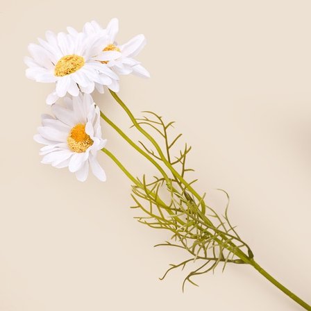 Evidea Deco Papatya Yapay Dal Çiçek - Beyaz - 47 cm