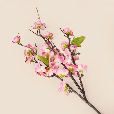 Evidea Deco Bahar Yapay Dal Çiçek - Pembe / Krem - 47 cm