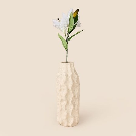 Evidea Deco Zambak Yapay Dal Çiçek - Beyaz - 63 cm