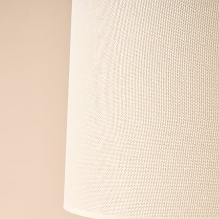 Evidea Lighting Gold Metal Detaylı Kumaş Başlıklı Cam Ayaklı Abajur - Bej - 52 cm