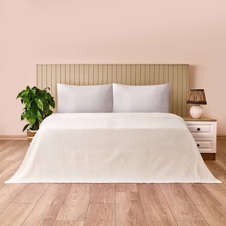 Evidea Soft Rete Tek Kişilik Pike - Beyaz - 160x220 cm
