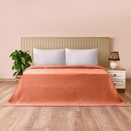 Evidea Soft Rete Tek Kişilik Pike - Kiremit - 160x220 cm