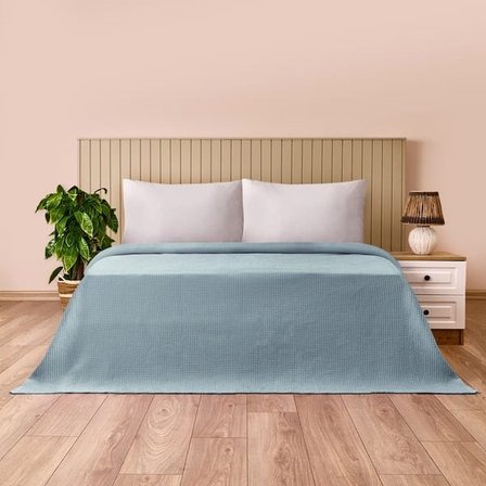 Evidea Soft Rete Tek Kişilik Pike - Mavi - 160x220 cm