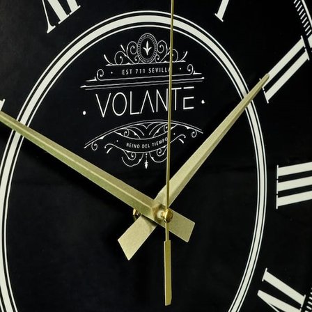 Volante Rustic Vintage Duvar Saati - Siyah - 45 cm