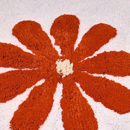 Evidea Soft Flor Tufting Banyo Paspası - Beyaz - 60x90 cm