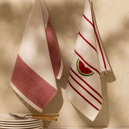 Evidea Soft Karpuz Desenli 2'li Kurulama Bezi - Beyaz - 30x50 cm