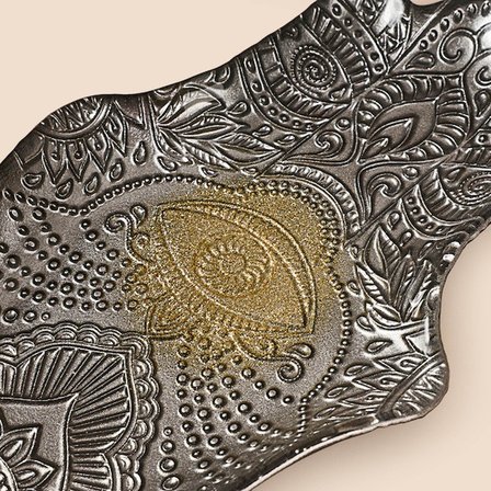 Evidea Deco Rabia Eli Dekoratif Tabak - Gri - 22x15 cm