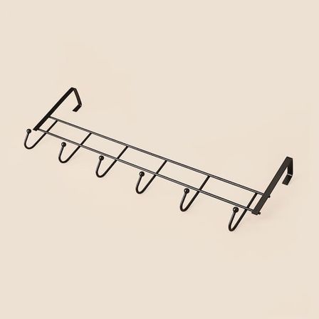 Simple Living 6'lı Kapı Arkası Askı - Siyah - 18x49 cm