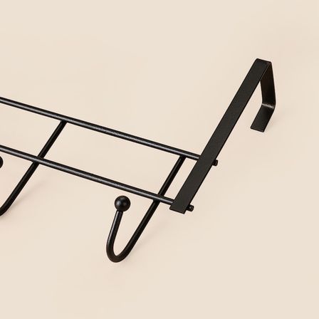 Simple Living 6'lı Kapı Arkası Askı - Siyah - 18x49 cm