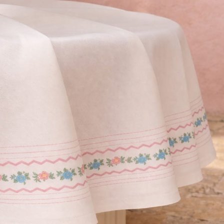 Evidea Soft Pane Yuvarlak Masa Örtüsü - Ekru - 150x150 cm