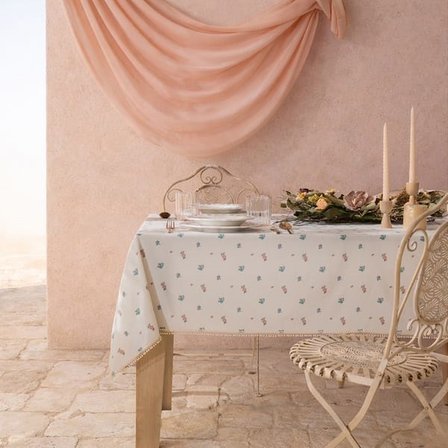 Evidea Soft Pane Dantelli Masa Örtüsü - Ekru - 150x200 cm