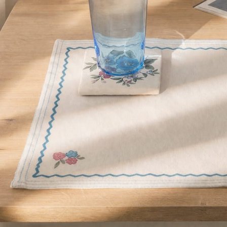 Evidea Soft Pane 2'li Amerikan Servis - Ekru - 35x50 cm