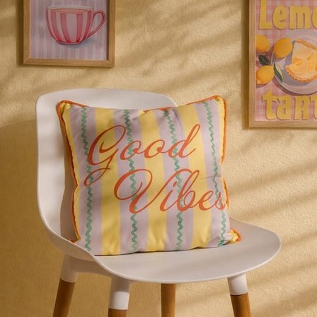 Evidea Soft Good Vibe Kırlent - Hardal- 45x45 cm