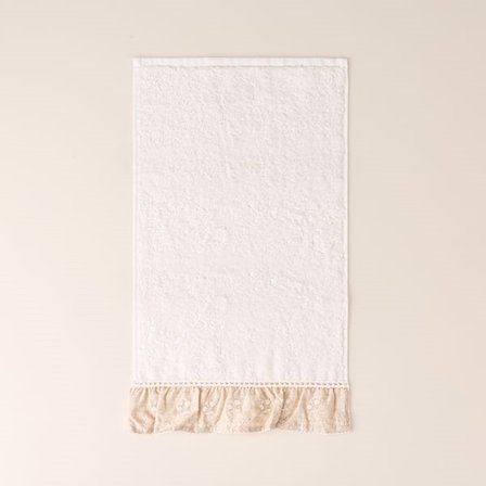Evidea Soft French Cottage Twin Çiçek Desenli El Havlusu - Ekru - 30x50 cm