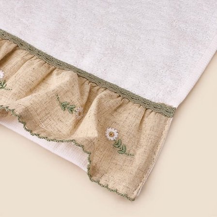 Evidea Soft Green Culture Twin Papatya Desenli El Havlusu - Ekru - 30x50 cm