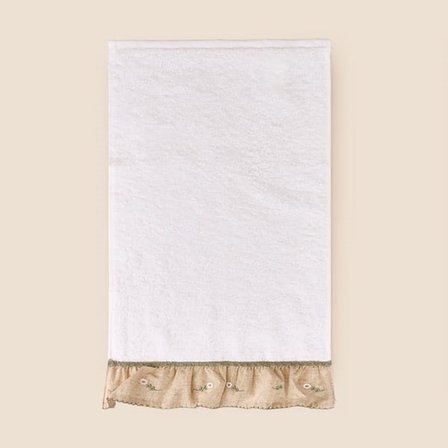Evidea Soft Green Culture Twin Papatya Desenli El Havlusu - Ekru - 30x50 cm