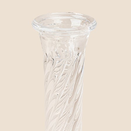 Evidea Deco Uzun Burgu Vazo - Şeffaf - 10x10x25 cm