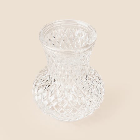 Evidea Deco Kafes Mini Vazo - Şeffaf - 11,5x11,5x14 cm
