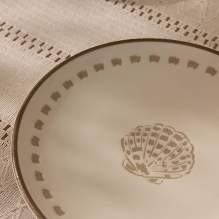 Evidea Kitchen Corin 4'lü Pasta Tabağı Seti - Bej / Krem