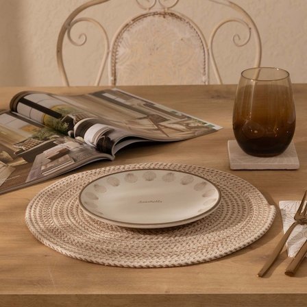 Evidea Kitchen Corin 4'lü Pasta Tabağı Seti - Bej / Krem