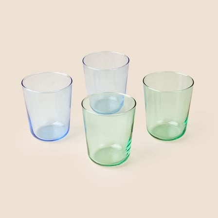 Rakle Karya 4'lü Su Bardağı Seti - Renkli - 315 ml