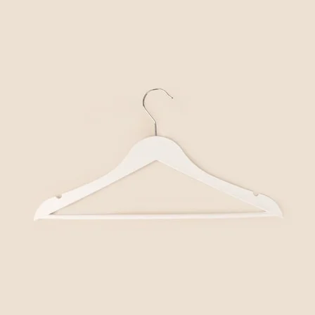 Simple Living Ahşap Görünümlü 3'lü Plastik Askı - Beyaz - 43x23 cm