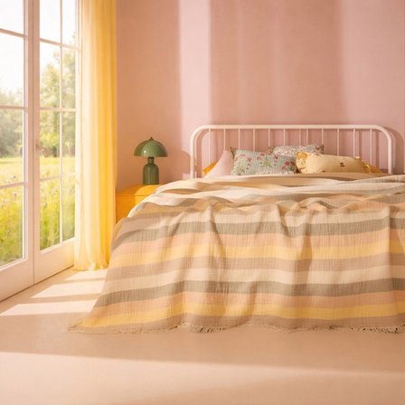 Evidea Soft Pastela Tek Kişilik Yatak Örtüsü - Renkli - 170x230 cm