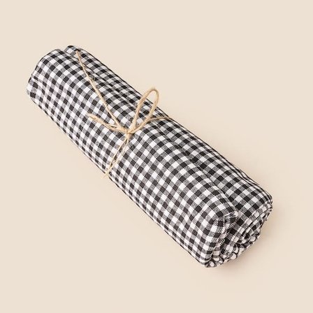 Evidea Soft Dama Masa Örtüsü - Siyah - 150x150 cm