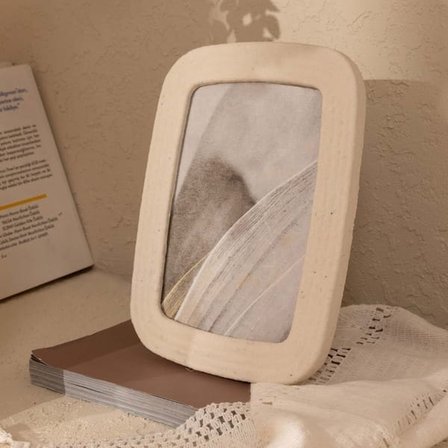 Evidea Deco Oval Köşeli Çerçeve - Bej - 22x17 cm
