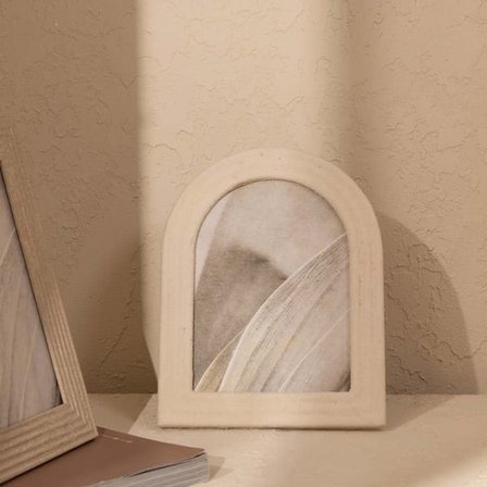 Evidea Deco Oval Traverten Çerçeve - Bej - 22x17 cm