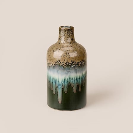 Evidea Deco Ocean Mist Küçük Boy Seramik Vazo - Gri / Mavi / Yeşil