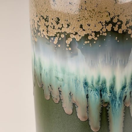 Evidea Deco Ocean Mist Küçük Boy Seramik Vazo - Gri / Mavi / Yeşil