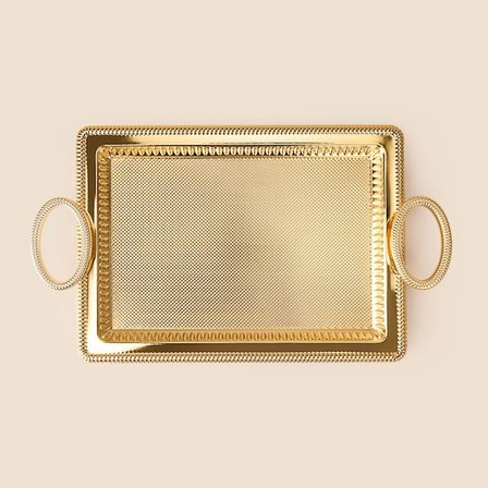 Dalgıç Dikdörtgen Küçük Tepsi - Gold - 25x35 cm