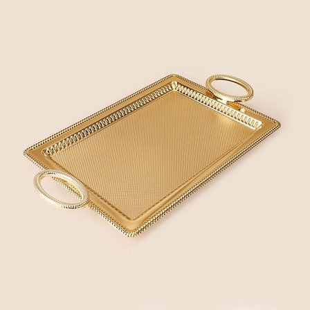 Dalgıç Dikdörtgen Küçük Tepsi - Gold - 25x35 cm