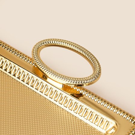 Dalgıç Dikdörtgen Küçük Tepsi - Gold - 25x35 cm
