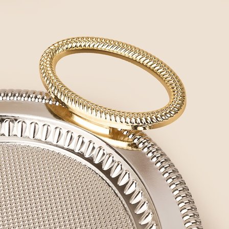 Dalgıç Oval Küçük Tepsi - Gümüş / Gold - 28x40 cm